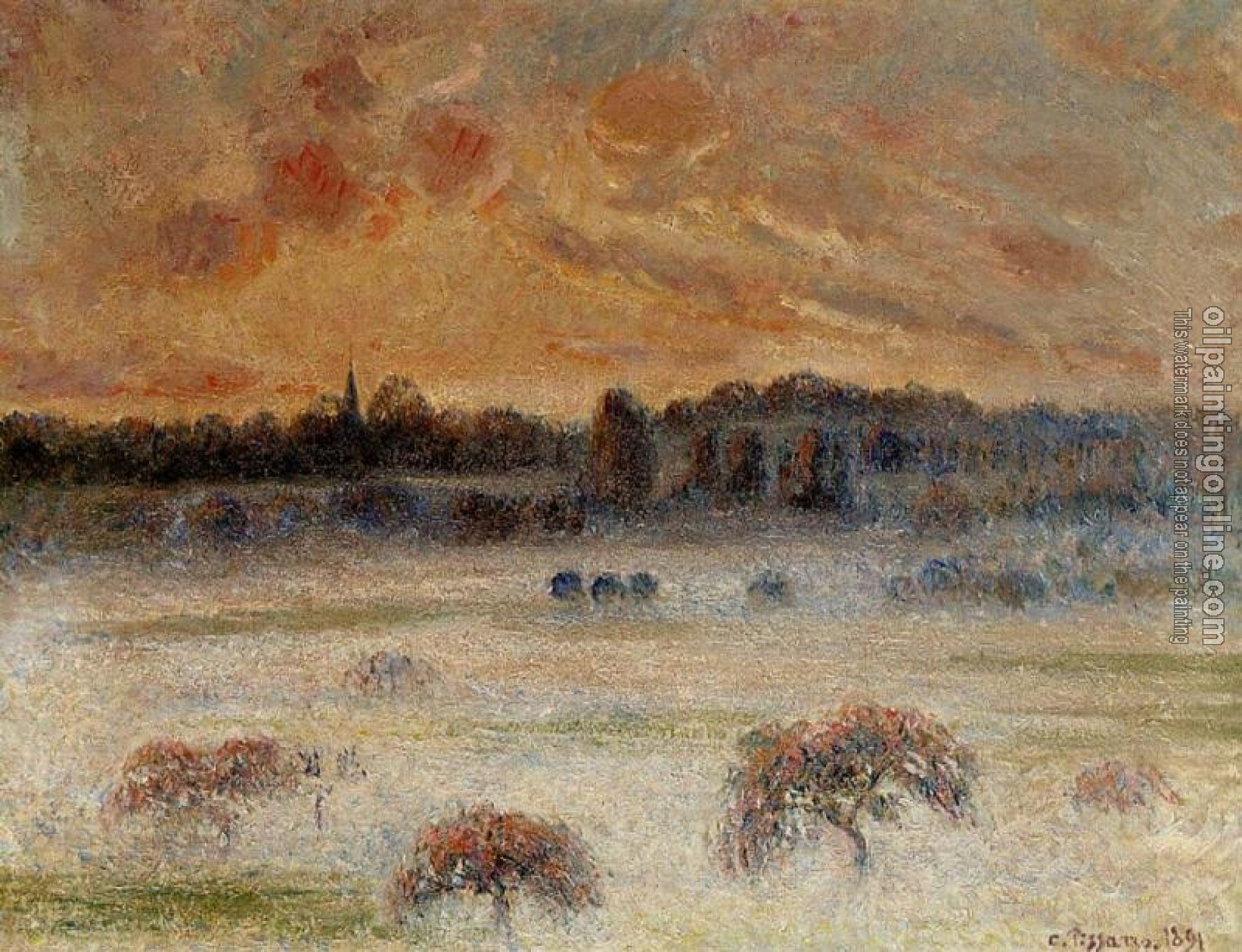 Pissarro, Camille - Sunset with Fog, Eragny